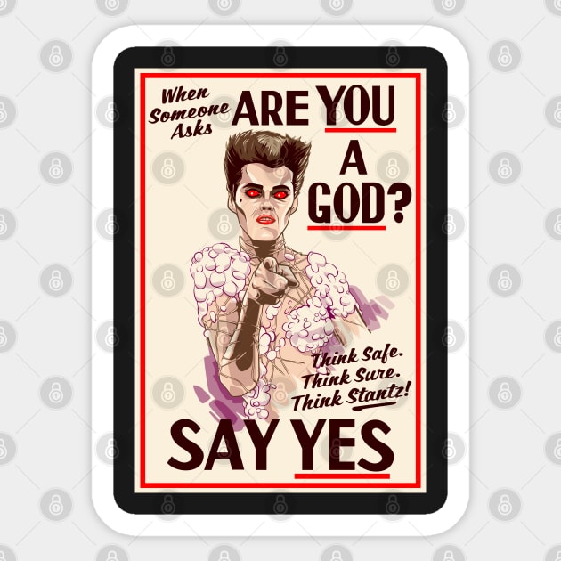 Are You a God? Sticker by boltfromtheblue